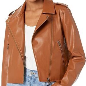 Women's Brown Leather Jacket faux leather